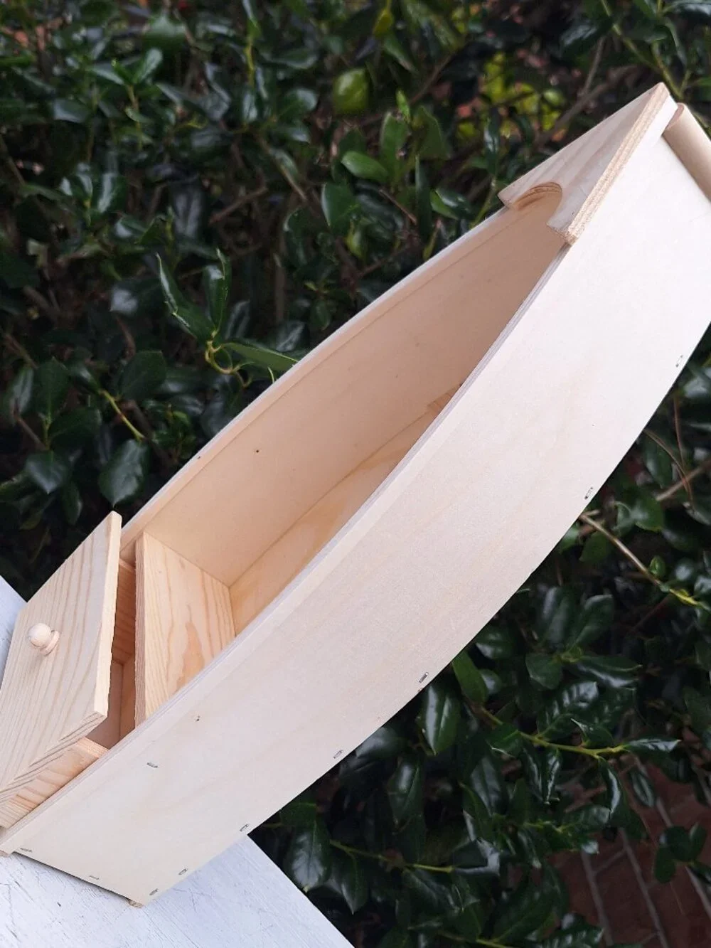 Wood Wall Shelf Display Boat Canoe Sailing Theme Drawer Wooden Curio Cabinet